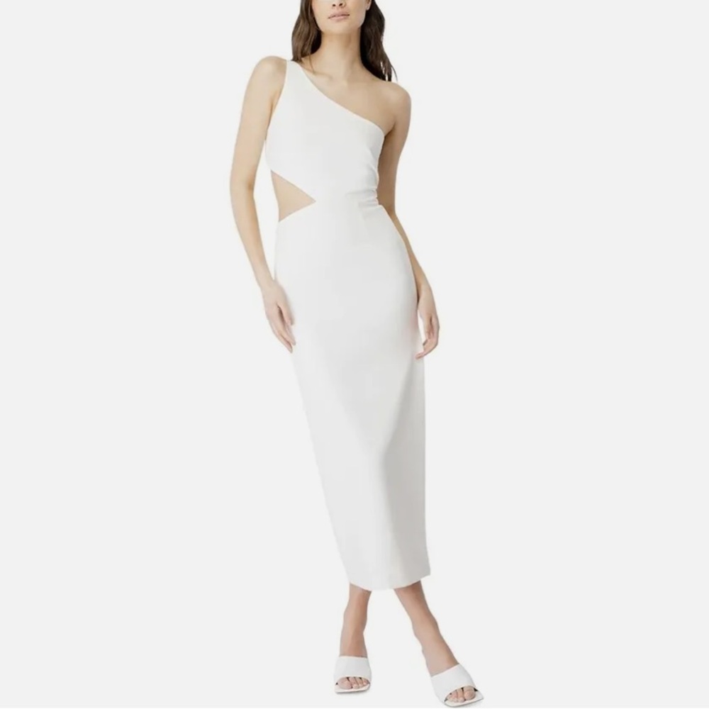 BARDOT Womens White Back Slit Lined Sleeveless Midi Party Sheath Dress  XL